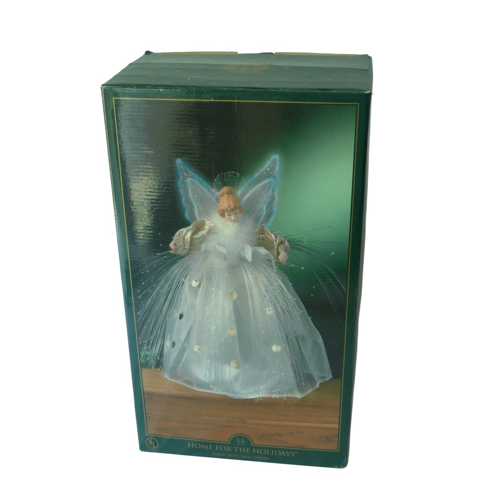 Home For The Holidays Fiber Optic Angel Christmas Tree Topper Vintage 1999